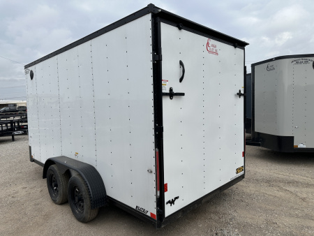 New 2025 Cargo Craft 7'x16'x7'tall, Elite V Nose with a ramp door & white/black out Cargo / Enclosed Trailer