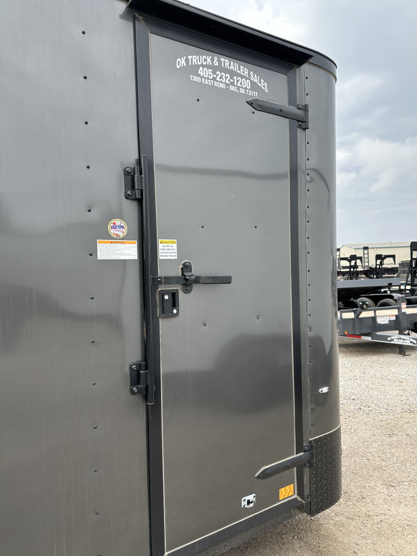 New 2025 Cargo Craft 7'x16'x7'tall Elite V Nose Sport with ramp in Charcoal / Black out Cargo / Enclosed Trailer