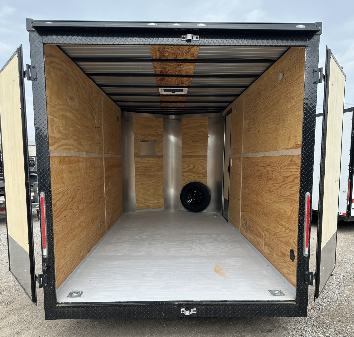 New 2025 Cargo Craft 7'x16'x7'tall Elite V Nose Sport with ramp in Charcoal / Black out Cargo / Enclosed Trailer