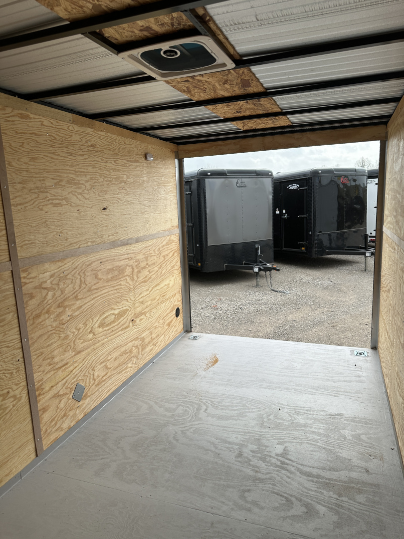 New 2025 Cargo Craft 7'x16'x7'tall Elite V Nose Sport with ramp in Charcoal / Black out Cargo / Enclosed Trailer