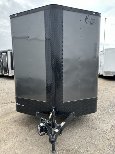New 2025 Cargo Craft 7'x16'x7'tall Elite V Nose Sport with ramp in Charcoal / Black out Cargo / Enclosed Trailer