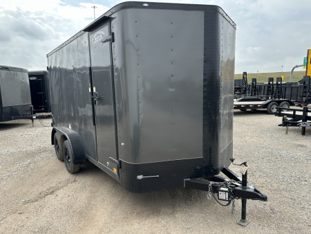 New 2025 Cargo Craft 7'x16'x7'tall Elite V Nose Sport with ramp in Charcoal / Black out Cargo / Enclosed Trailer