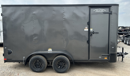 New 2025 Cargo Craft 7'x16'x7'tall Elite V Nose Sport with ramp in Charcoal / Black out Cargo / Enclosed Trailer