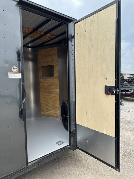 New 2025 Cargo Craft 7'x16'x7'tall Elite V Nose Sport with ramp in Charcoal / Black out Cargo / Enclosed Trailer
