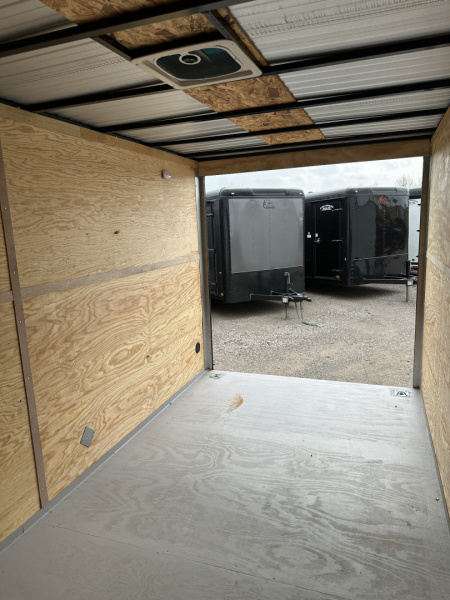 New 2025 Cargo Craft 7'x16'x7'tall Elite V Nose Sport with ramp in Charcoal / Black out Cargo / Enclosed Trailer