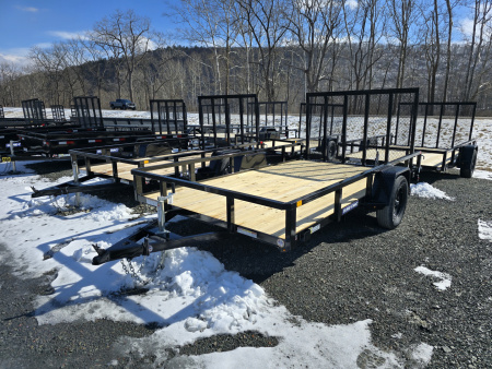 New 2026 Sure-Trac 7x12 3K Tube Top Utility Trailer- Fold Flat Ramp- Self Retaining Gate Pins- Spare Tire Carrier- Pressure Treated Decking