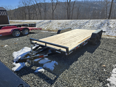 New 2026 Sure-Trac 7x18 7K Car Hauler- 2' Beavertail- HD Tube Bulkhead- Spare Tire Carrier- Pressure Treated Deck