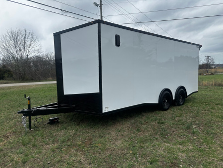 New 2026 Luxe 8.5x20 Car Hauler 5200 lb torsions White poly-Blackout- Enclosed Car Hauler