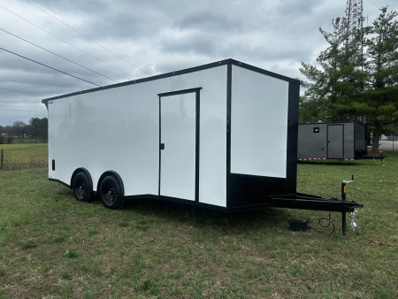 New 2026 Luxe 8.5x20 Car Hauler 5200 lb torsions White poly-Blackout- Enclosed Car Hauler