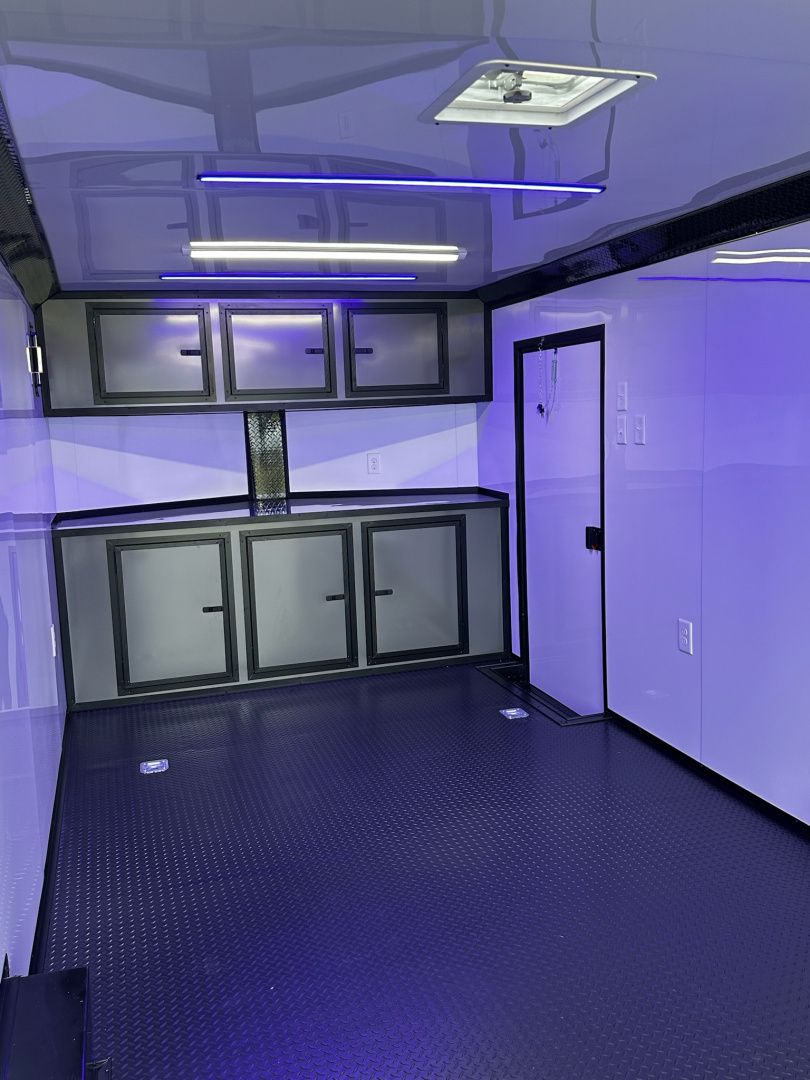 New 2026 Luxe 8.5x24 Racing Trailer Finished Interior- 5200 Tandem Axle-Charcoal-Blackout