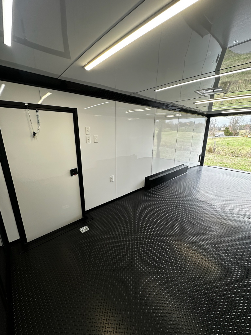 New 2026 Luxe 8.5x24 Racing Trailer Finished Interior- 5200 Tandem Axle-Charcoal-Blackout