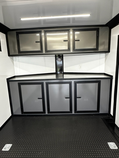 New 2026 Luxe 8.5x24 Racing Trailer Finished Interior- 5200 Tandem Axle-Charcoal-Blackout