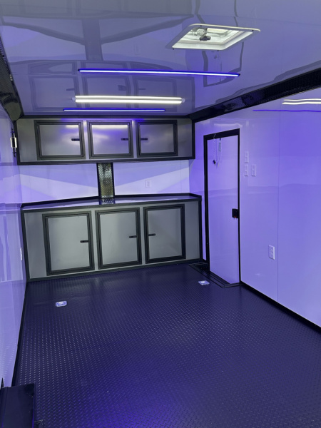 New 2026 Luxe 8.5x24 Racing Trailer Finished Interior- 5200 Tandem Axle-Charcoal-Blackout