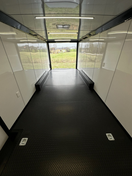 New 2026 Luxe 8.5x24 Racing Trailer Finished Interior- 5200 Tandem Axle-Charcoal-Blackout