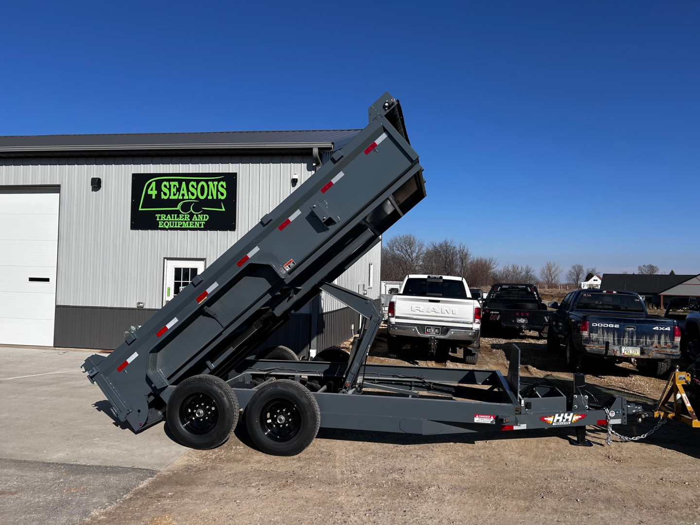 New 2026 H&H Trailers 82"X14' BP LOW-PRO TARP/RAMPS 14K INDUSTRIAL Dump Trailer