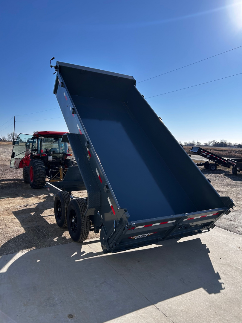 New 2026 H&H Trailers 82"X14' BP LOW-PRO TARP/RAMPS 14K INDUSTRIAL Dump Trailer