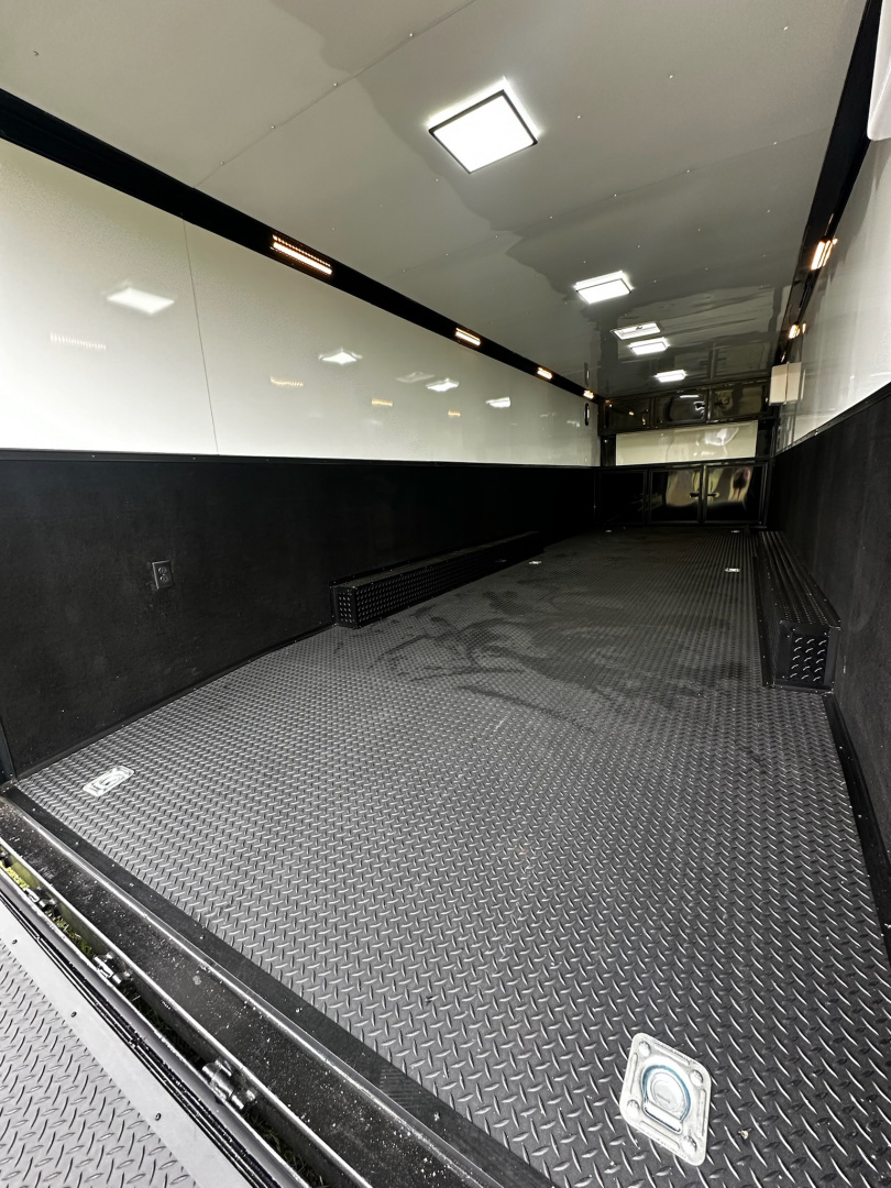 New 2026 Rock Solid Cargo 8.5x28 Race Trailer -Finished Interior-7000LB Triple Torsion-HD Ramp-Awning-GEN. Box-1/2 Outdoor Carpet Walls