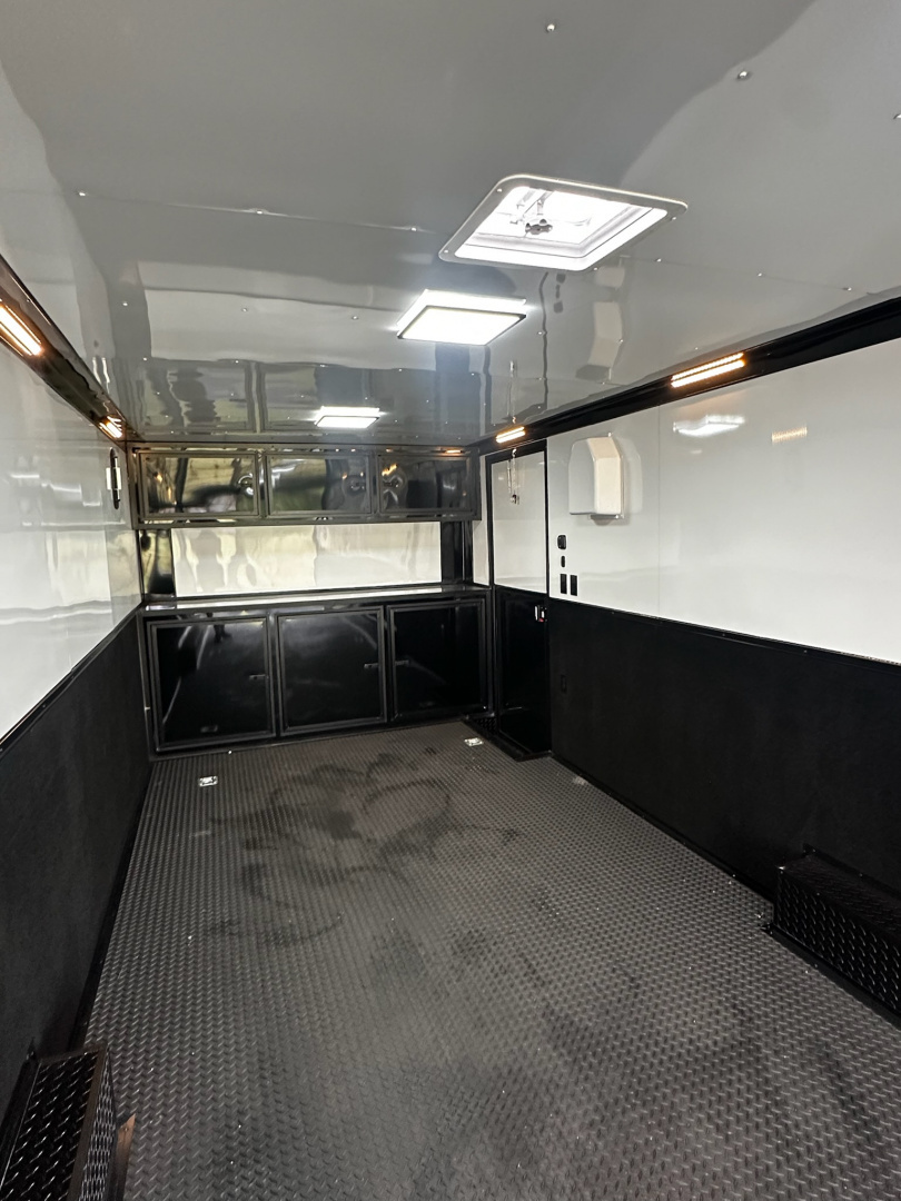 New 2026 Rock Solid Cargo 8.5x28 Race Trailer -Finished Interior-7000LB Triple Torsion-HD Ramp-Awning-GEN. Box-1/2 Outdoor Carpet Walls