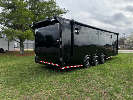 New 2026 Rock Solid Cargo 8.5x28 Race Trailer -Finished Interior-7000LB Triple Torsion-HD Ramp-Awning-GEN. Box-1/2 Outdoor Carpet Walls