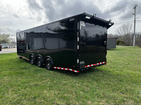 New 2026 Rock Solid Cargo 8.5x28 Race Trailer -Finished Interior-7000LB Triple Torsion-HD Ramp-Awning-GEN. Box-1/2 Outdoor Carpet Walls