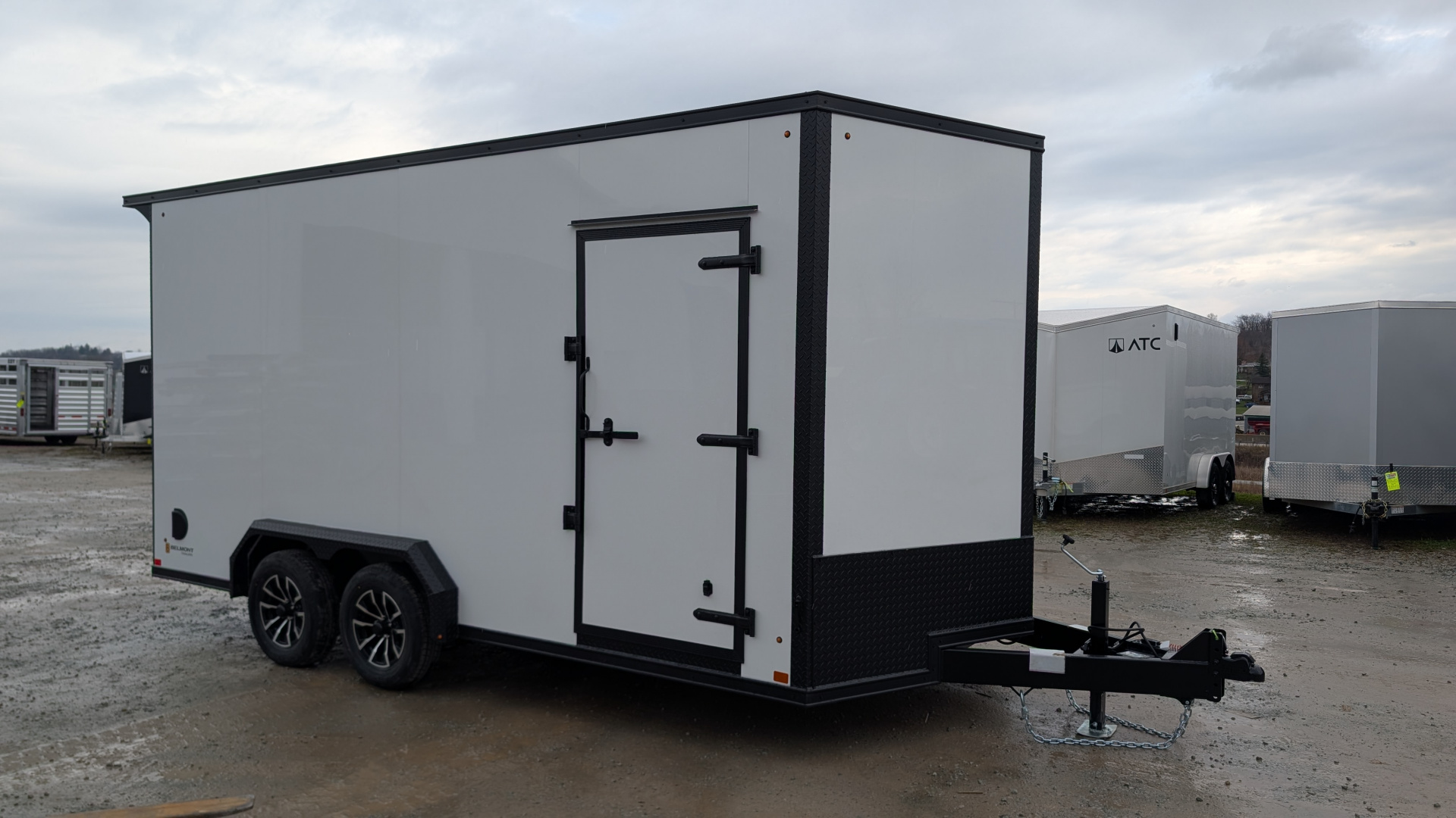 New 2026 BELMONT 7.5 x 16 V-Nose Cargo Trailer w/ Ramp Door (90" INSIDE HEIGHT!!!)