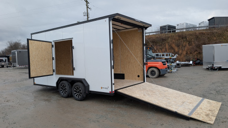 New 2026 BELMONT 7.5 x 16 V-Nose Cargo Trailer w/ Ramp Door (90  INSIDE HEIGHT!!!)