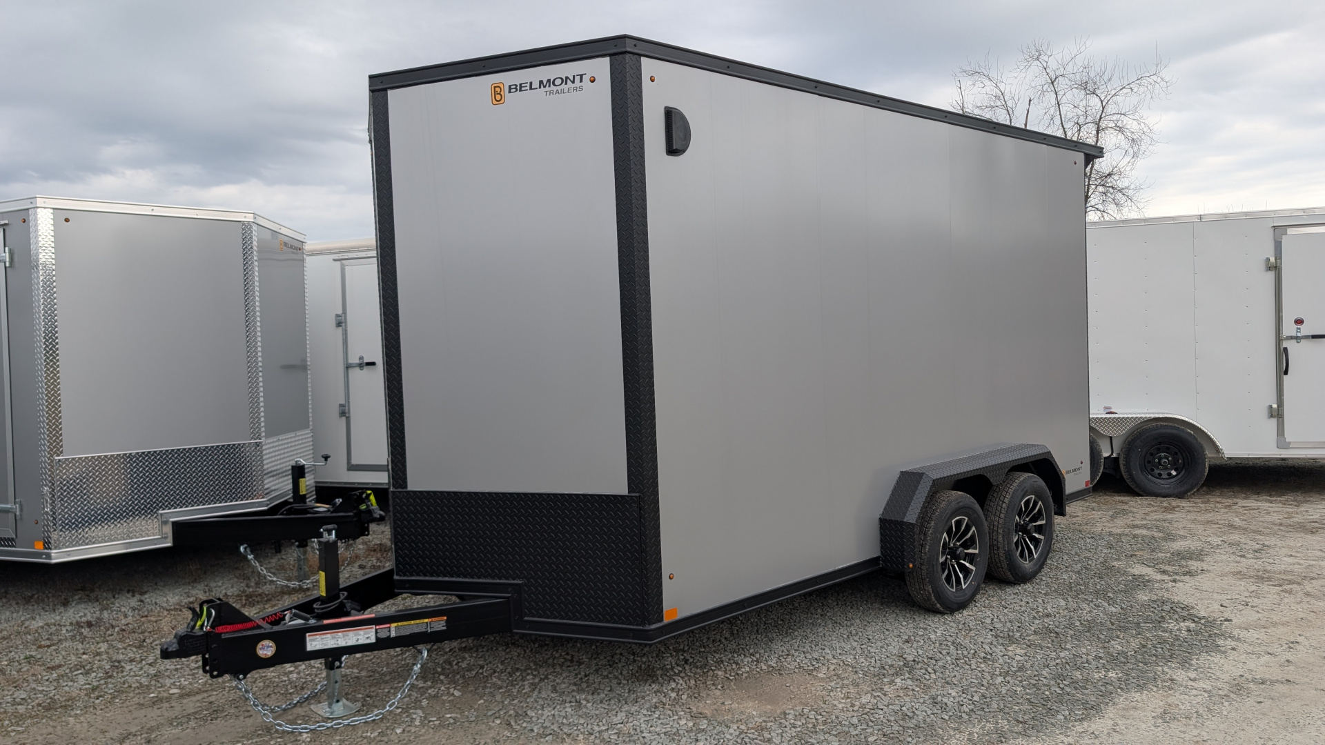 New 2026 BELMONT 7x14 Tandem V-Nose Cargo Trailer w/ Ramp (90" INSIDE HEIGHT!!!)