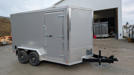 New 2026 BELMONT 7x12 Tandem V-Nose Cargo Trailer w/ Barn Doors ( POLYCOR EXTERIOR!)