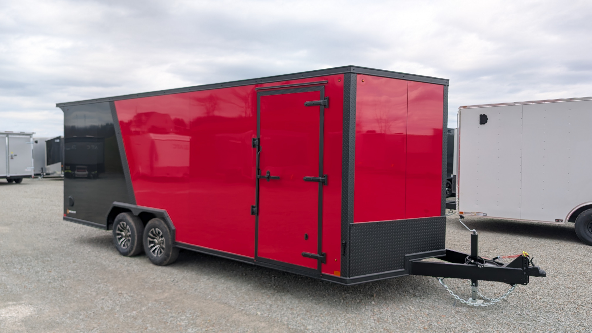 New 2026 BELMONT 8.5x20 HD V-Nose Car Hauler Cargo Trailer w/ Ramp (POLYCOR EXTERIOR!!!)