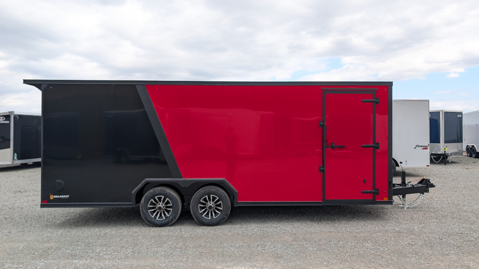 New 2026 BELMONT 8.5x20 HD V-Nose Car Hauler Cargo Trailer w/ Ramp (POLYCOR EXTERIOR!!!)