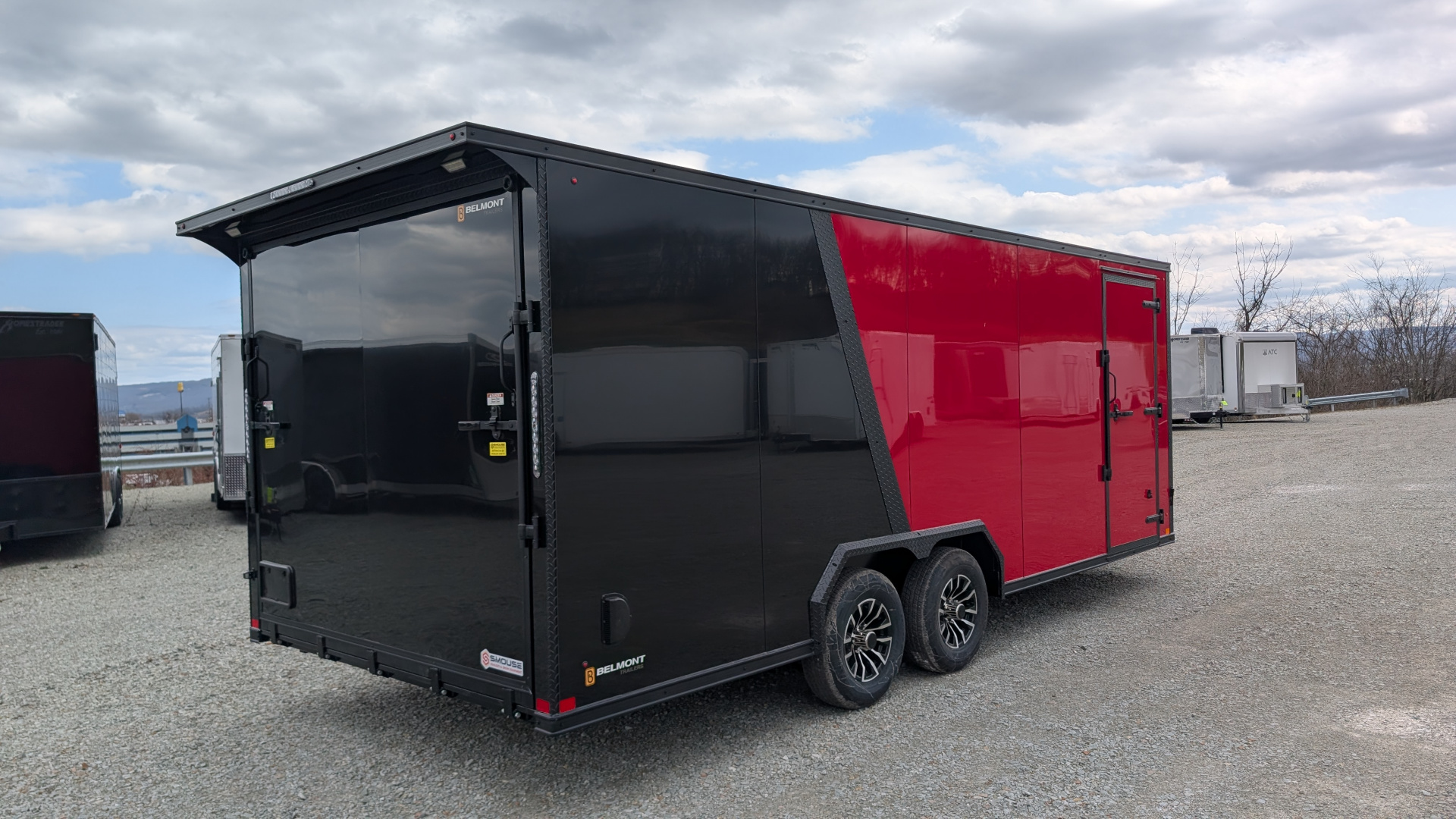 New 2026 BELMONT 8.5x20 HD V-Nose Car Hauler Cargo Trailer w/ Ramp (POLYCOR EXTERIOR!!!)