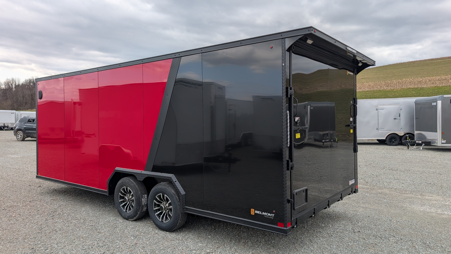 New 2026 BELMONT 8.5x20 HD V-Nose Car Hauler Cargo Trailer w/ Ramp (POLYCOR EXTERIOR!!!)