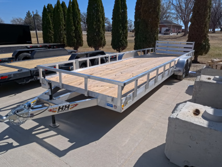 New 2026 H&H Trailers 82 x 24 Aluminum Railside Utility, 7k GVWR, Spare Tire Mount Utility Trailer