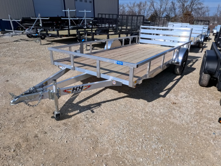 New 2026 H&H Trailers 82 x 14 Aluminum Rail Side, 3k GVWR, Spare Tire Mount, Utility Trailer