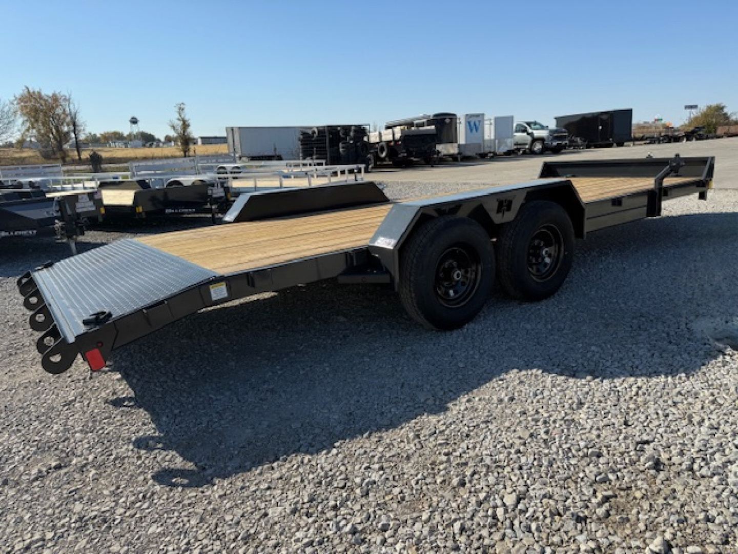 New 2026 Hillcrest Black-Grey 82"x18'+2' 10k Car Hauler Trailer