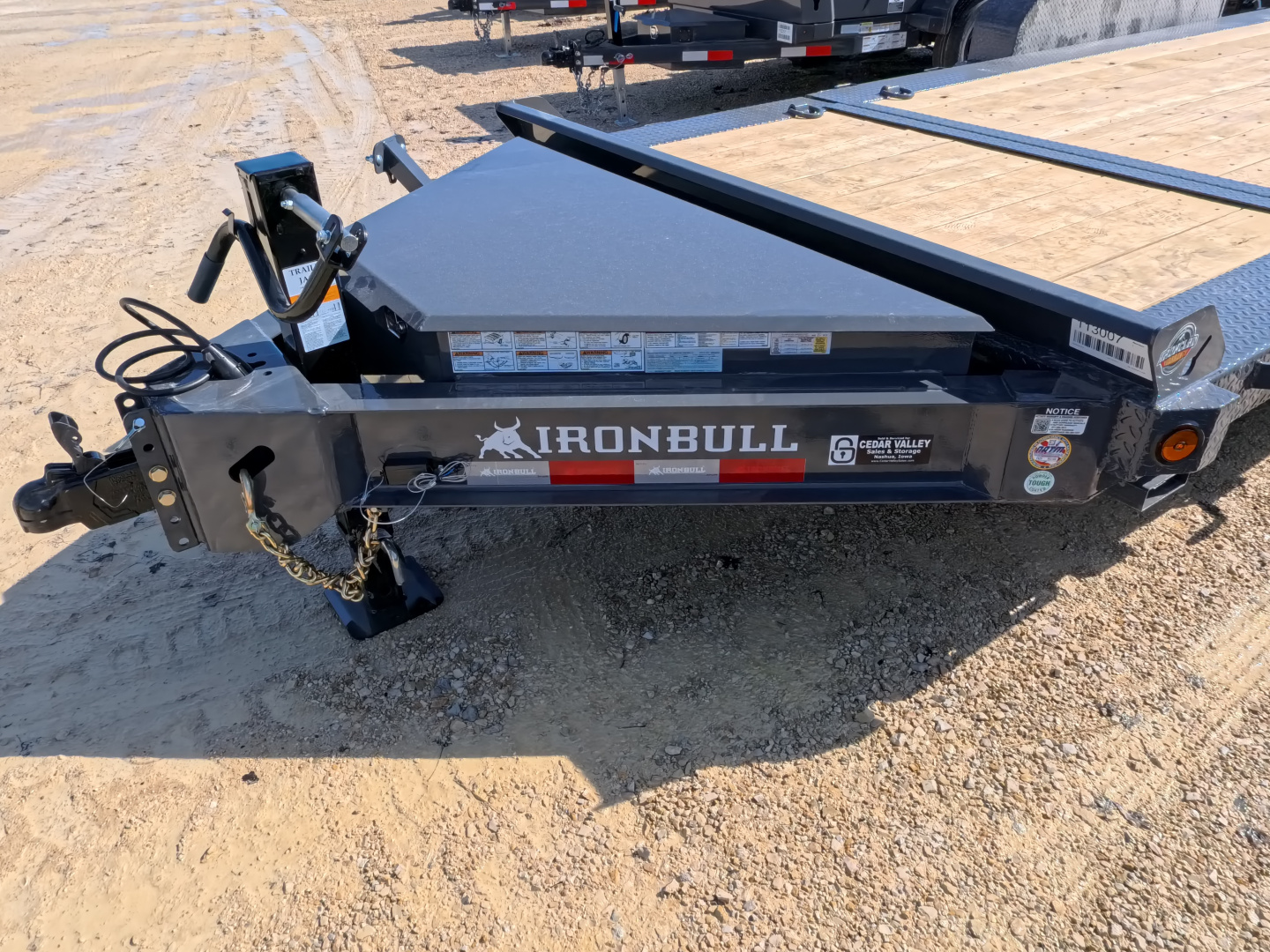 New 2026 Iron Bull 83 x 20 (16+4) TWB Tilt Trailer, 14k GVWR, Fork Holders, Gray Tilt Trailer