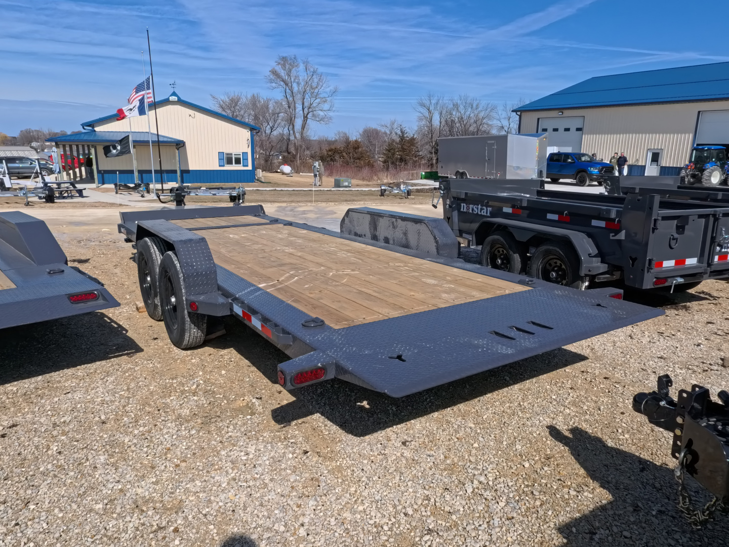 New 2026 Iron Bull 83 x 20 (16+4) TWB Tilt Trailer, 14k GVWR, Fork Holders, Gray Tilt Trailer