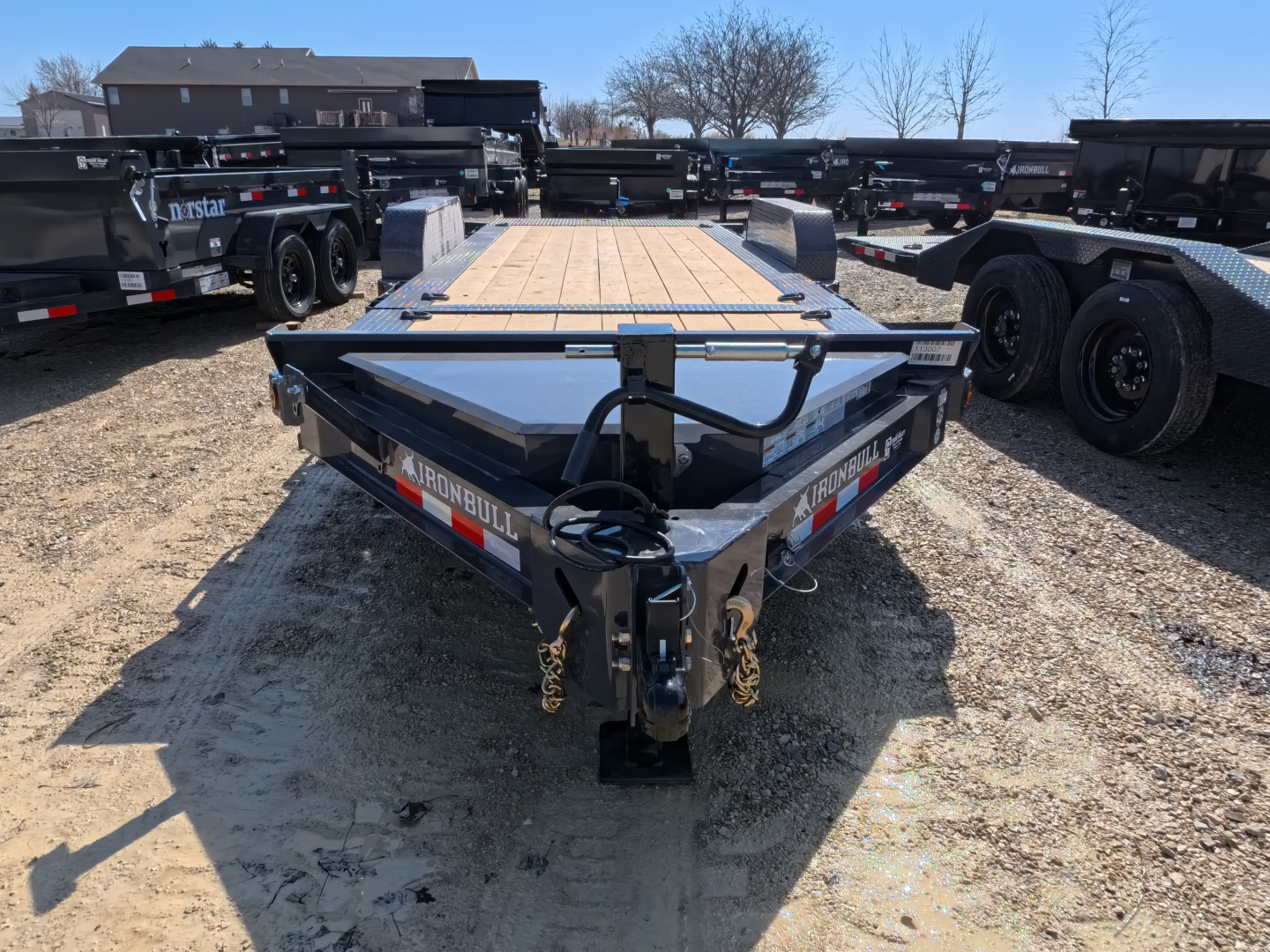 New 2026 Iron Bull 83 x 20 (16+4) TWB Tilt Trailer, 14k GVWR, Fork Holders, Gray Tilt Trailer