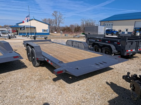 New 2026 Iron Bull 83 x 20 (16+4) TWB Tilt Trailer, 14k GVWR, Fork Holders, Gray Tilt Trailer