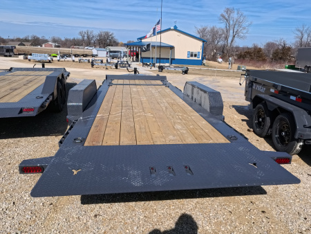 New 2026 Iron Bull 83 x 20 (16+4) TWB Tilt Trailer, 14k GVWR, Fork Holders, Gray Tilt Trailer