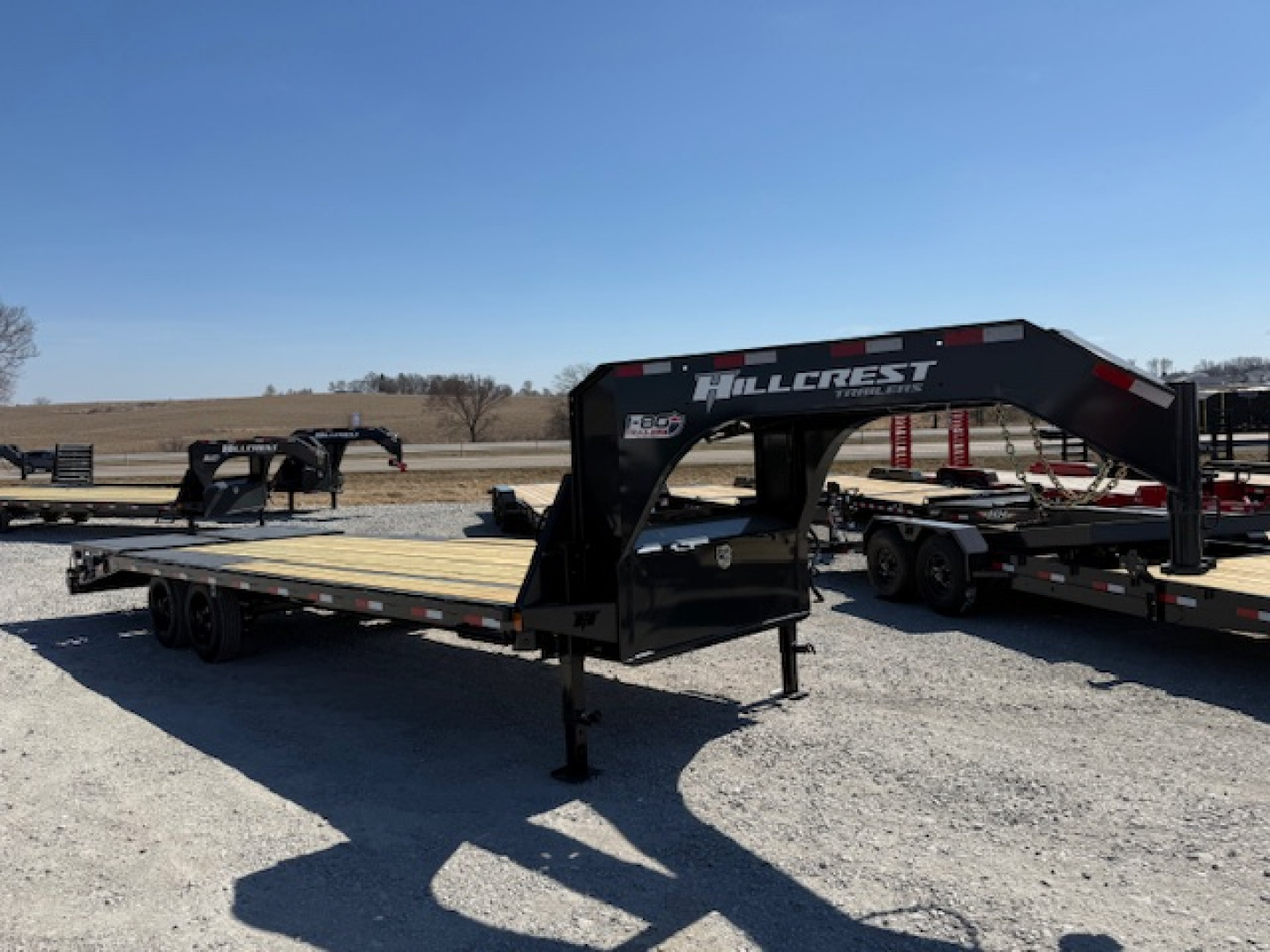 New 2026 Hillcrest Black-Grey 102"x20'+5' 17.6k Gooseneck Deckover Trailer