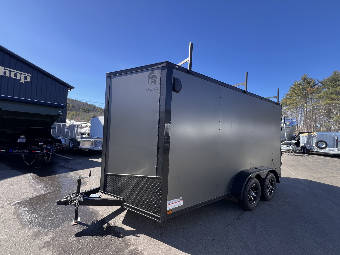 New 2026 Spartan 7X14 +2ft V-nose /7' interior height / .080 Polycore/ Blackout Package/Contractor Package/ Walkable-Roof- 7000GVW