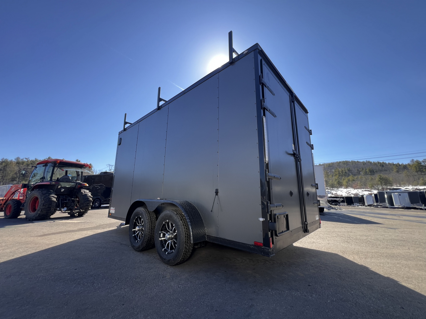 New 2026 Spartan 7X14 +2ft V-nose /7' interior height / .080 Polycore/ Blackout Package/Contractor Package/ Walkable-Roof- 7000GVW