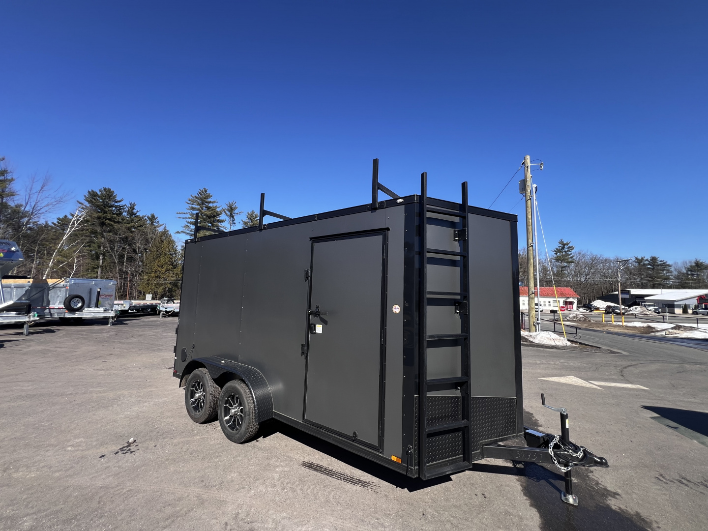 New 2026 Spartan 7X14 +2ft V-nose /7' interior height / .080 Polycore/ Blackout Package/Contractor Package/ Walkable-Roof- 7000GVW