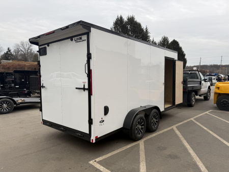 New 7 x 16 Look ST DLX Cargo Blackout Package 7k w/ Black Aluminum Wheels