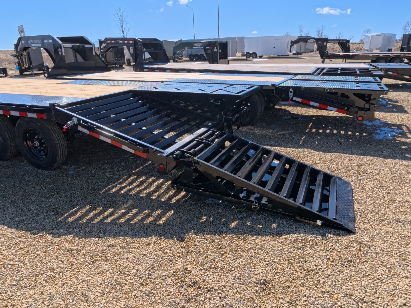 New 2026 Iron Bull 102 x 25 (20+5) FDG Deckover Trailer, 14k GVWR, 5' Rampage Ramps w/ Dovetail Deckover Trailer