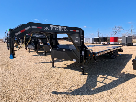 New 2026 Iron Bull 102 x 25 (20+5) FDG Deckover Trailer, 14k GVWR, 5' Rampage Ramps w/ Dovetail Deckover Trailer