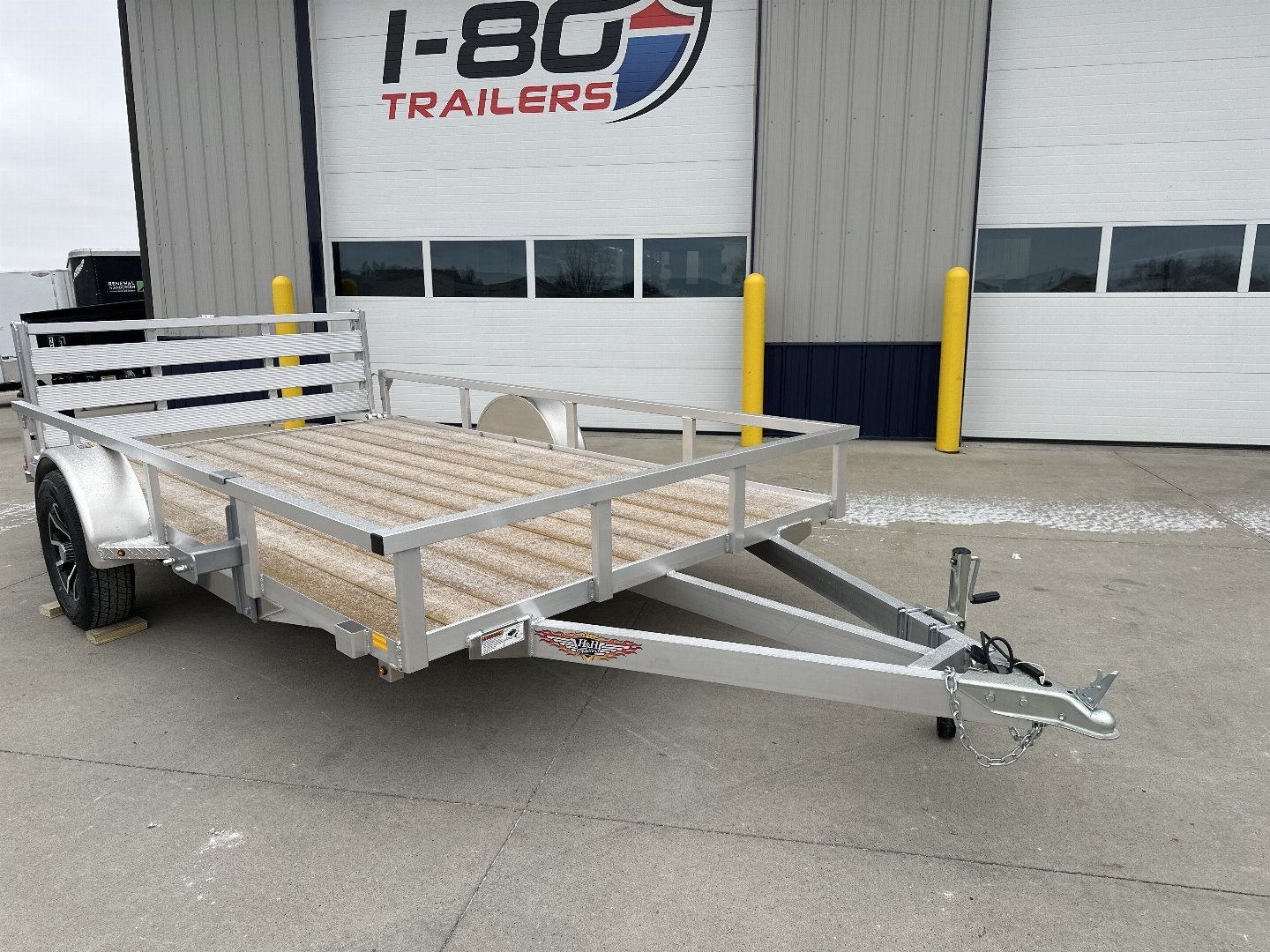 New 2026 H&H Aluminum 82"x12' 3k Rail Side Utility Trailer