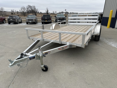 New 2026 H&H Aluminum 82"x12' 3k Rail Side Utility Trailer