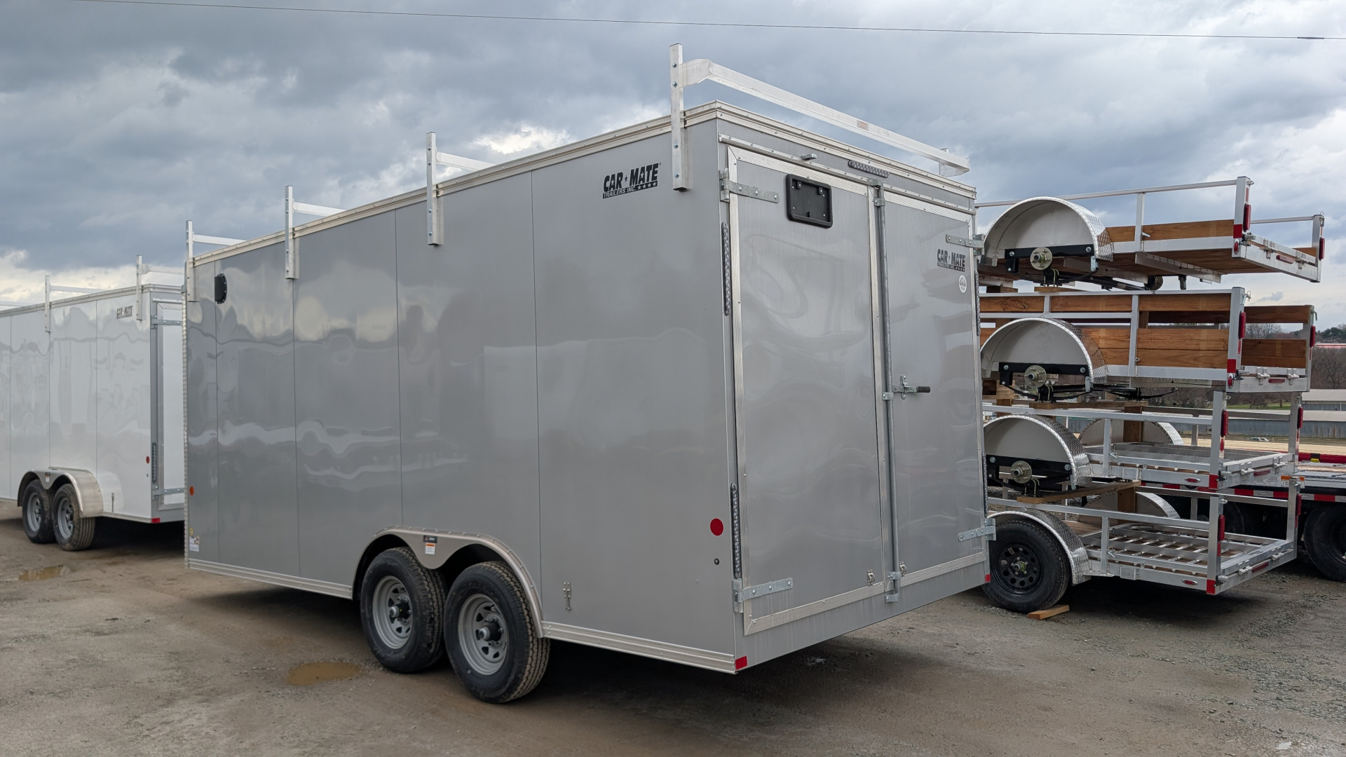 New 2026 Car Mate 8x18 HD Custom Contractor Trailer w/ Barn Doors (9990# GVW)